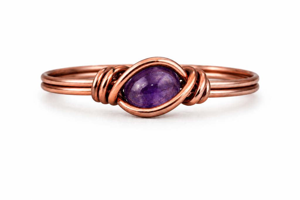 Custom Copper Dainty Rings (choose your gemstone)