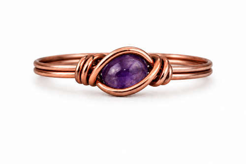 Custom Copper Dainty Rings (choose your gemstone)