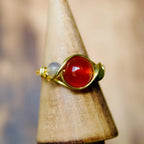 Carnelian Three-Stone Ring
