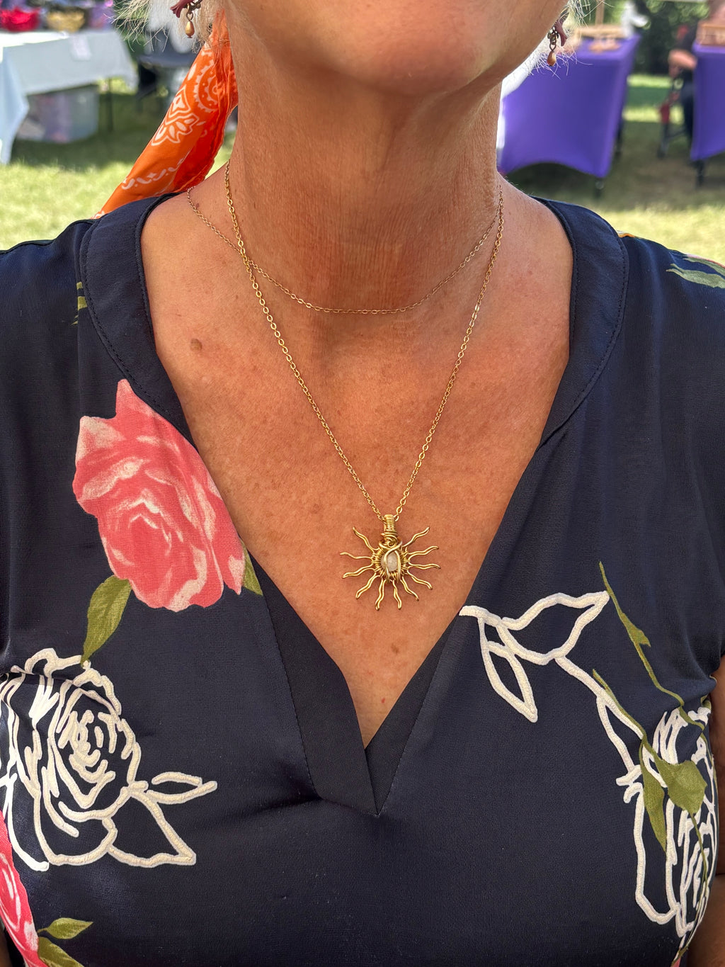 Gold Sun Necklaces