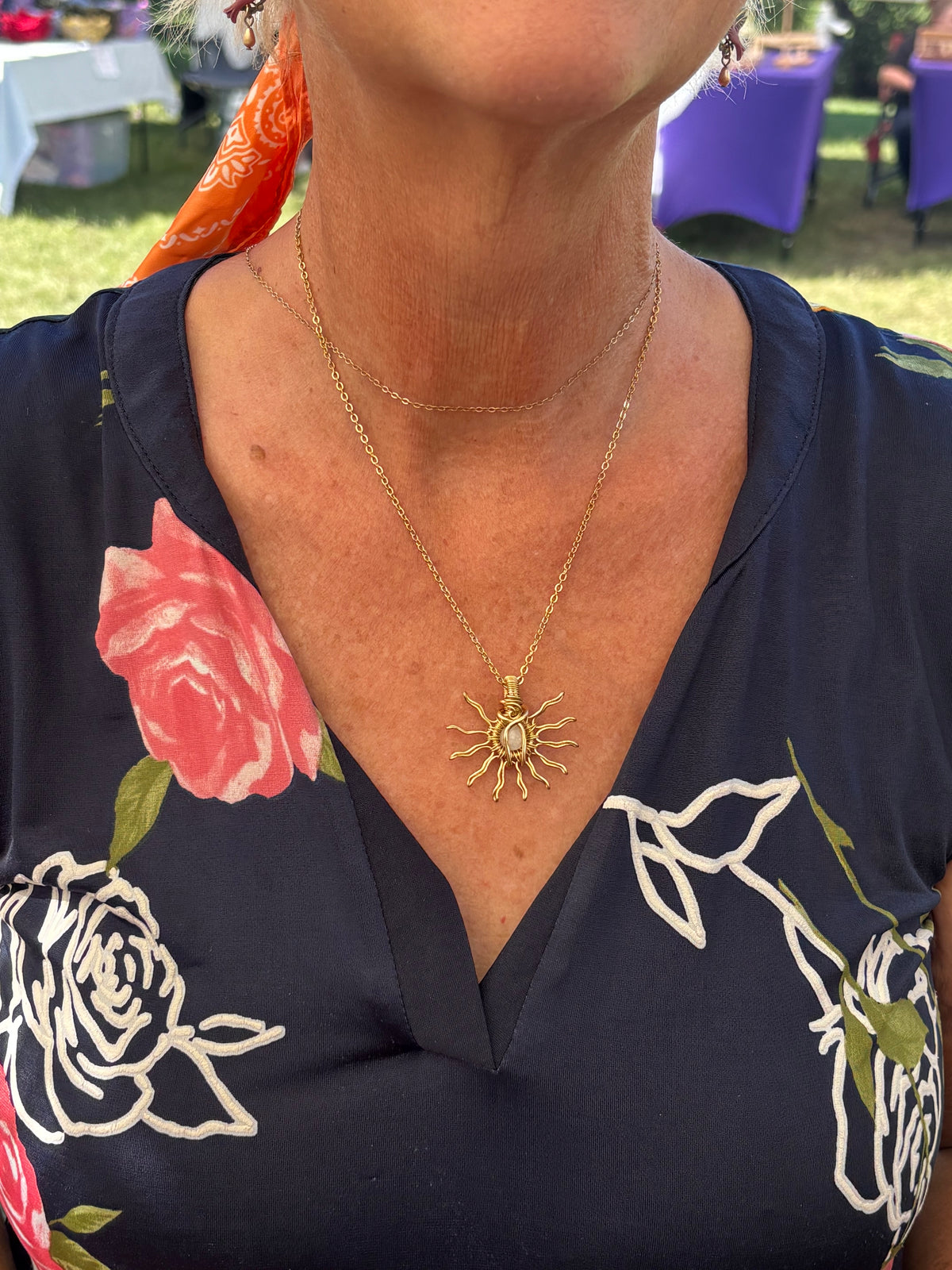 Gold Sun Necklaces