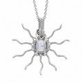 Silver Sun Necklaces- 9 different gemstones available