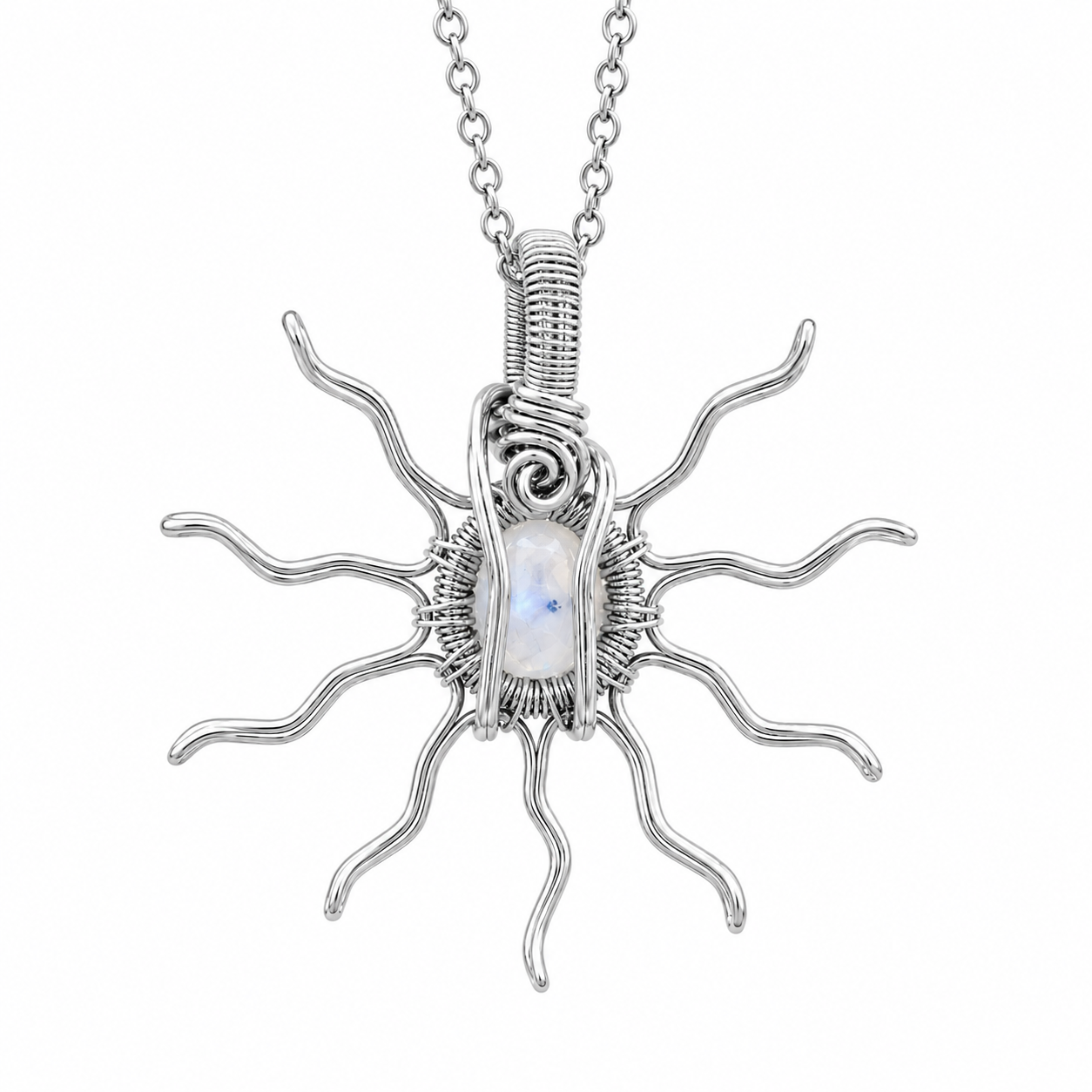 Silver Sun Necklaces- 9 different gemstones available