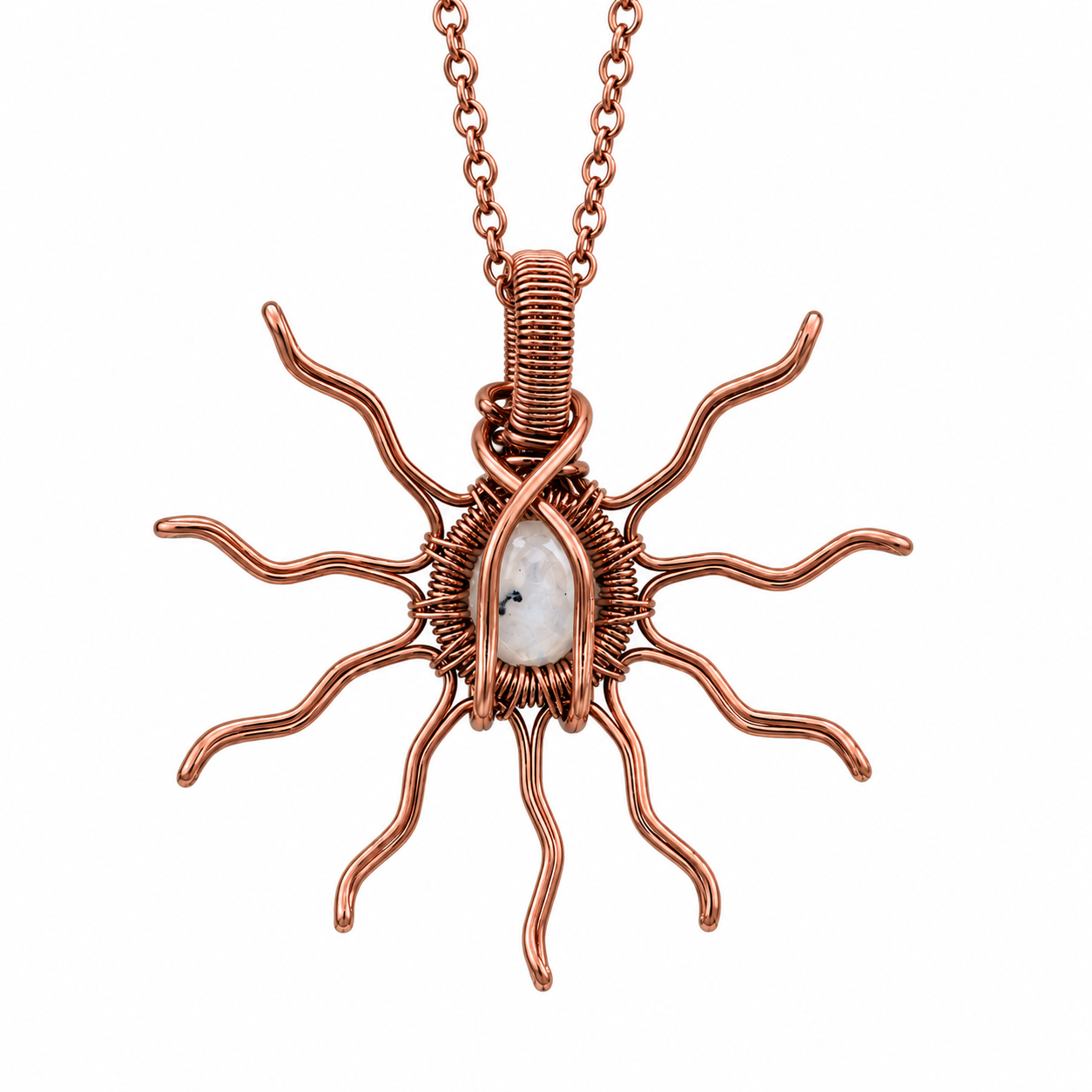 Copper Sun Necklaces- 9  Different Gemstones Available