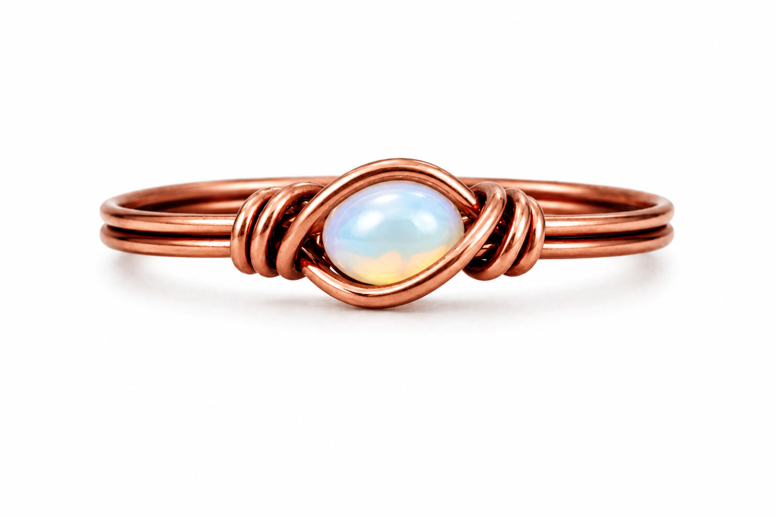 Custom Copper Dainty Rings (choose your gemstone)