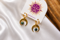 Gold Abalone Moon Earrings