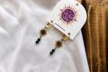 Gold Moss Agate Sun Earrings