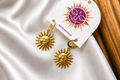 Gold Celestial Sun Earrings