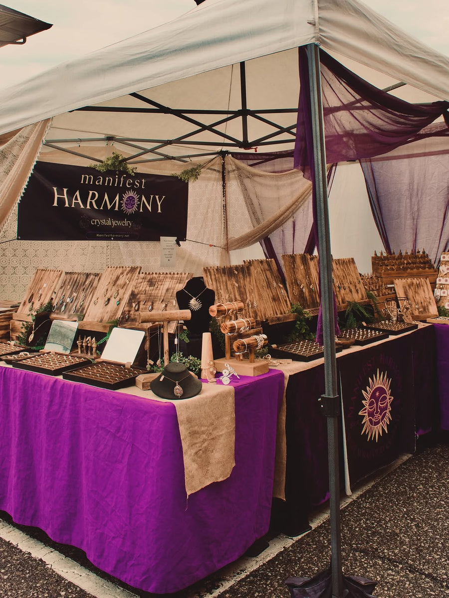 Handmade jewelry event booth